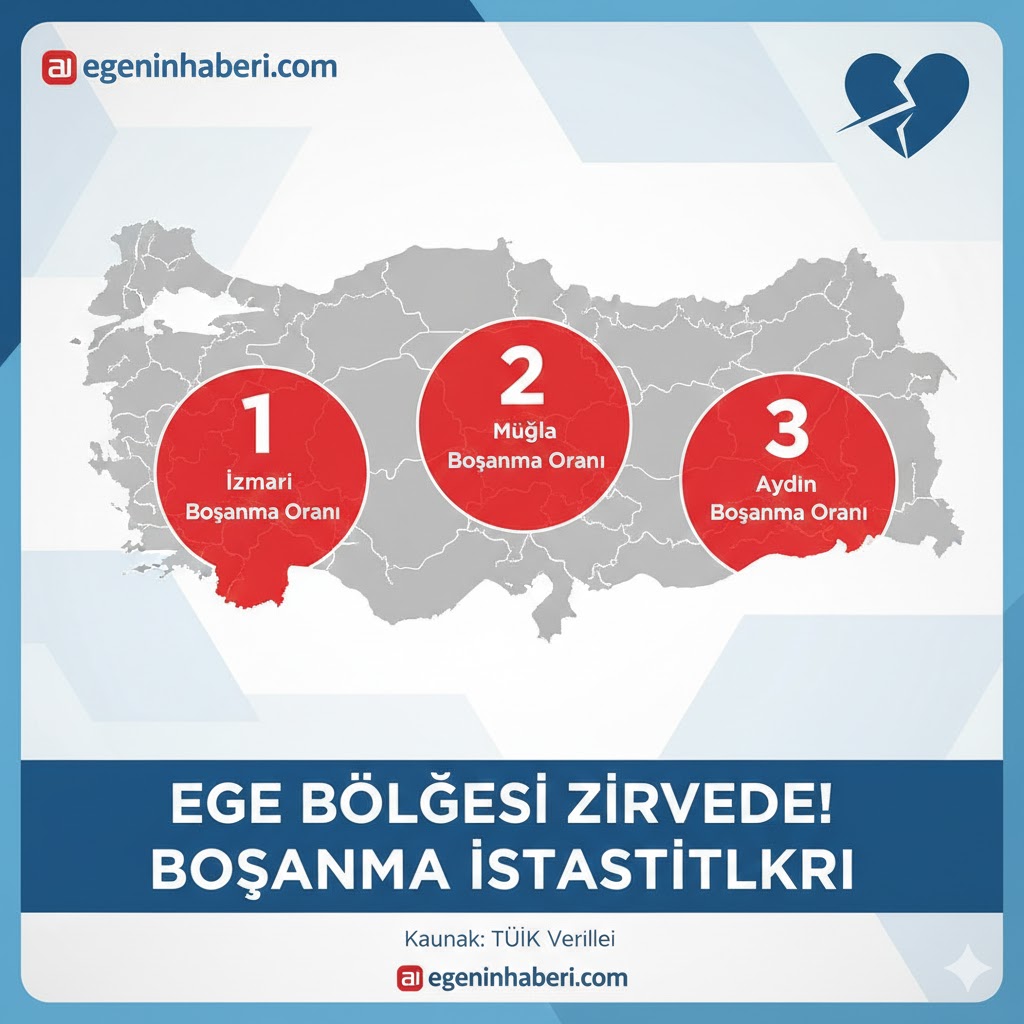 Ege Bölgesi Şampiyonluğu Kimseye Bırakmadı: Türkiye’nin Boşanma Haritası Netleşti!